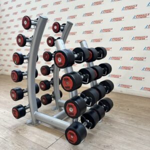 Hammer Strength PU Dumbbell Set 2kg to 20kg with Escape Fitness Storage Rack